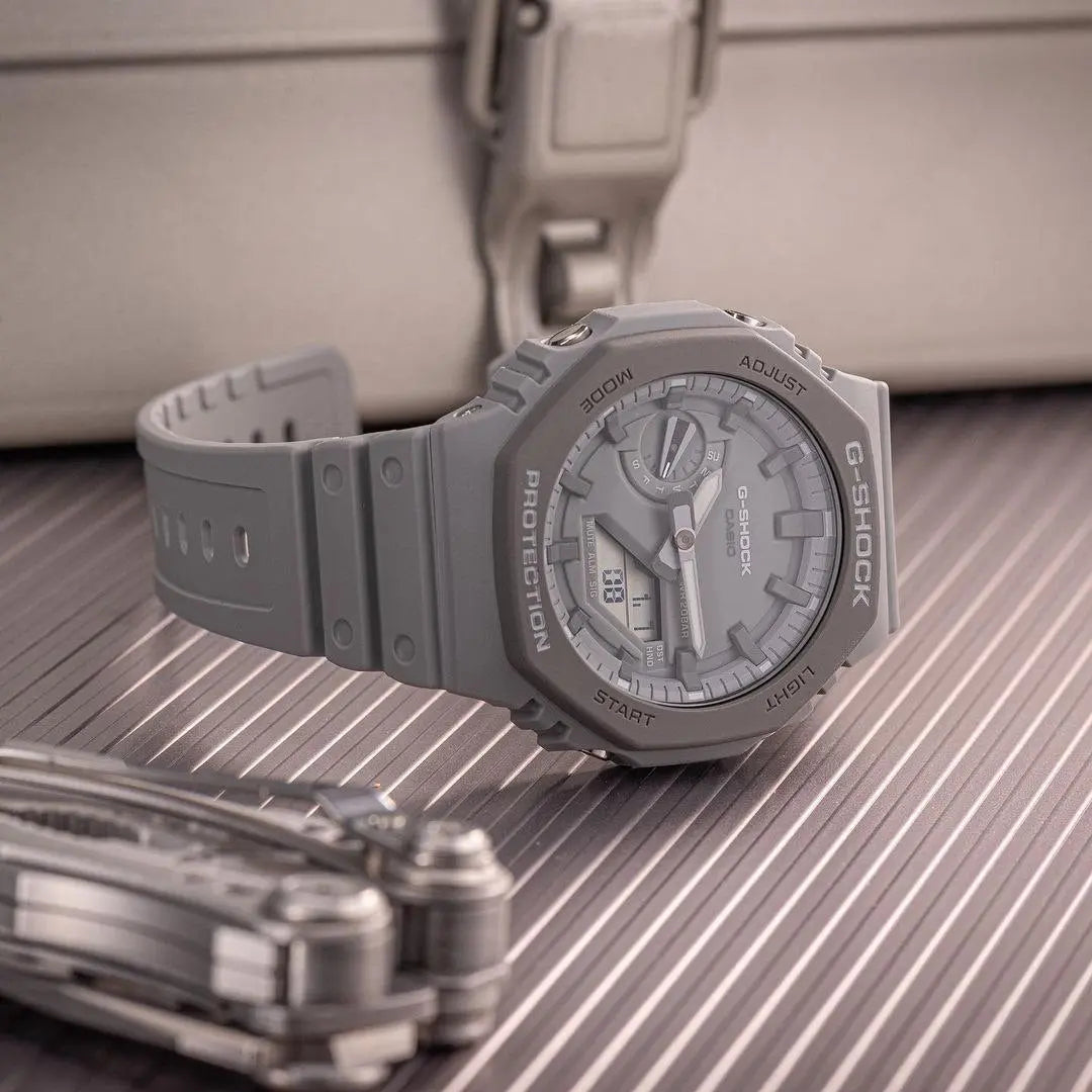 2110et 8a Casio 2100 Grey GA-2110ET-8A With Silver Stainless Steel