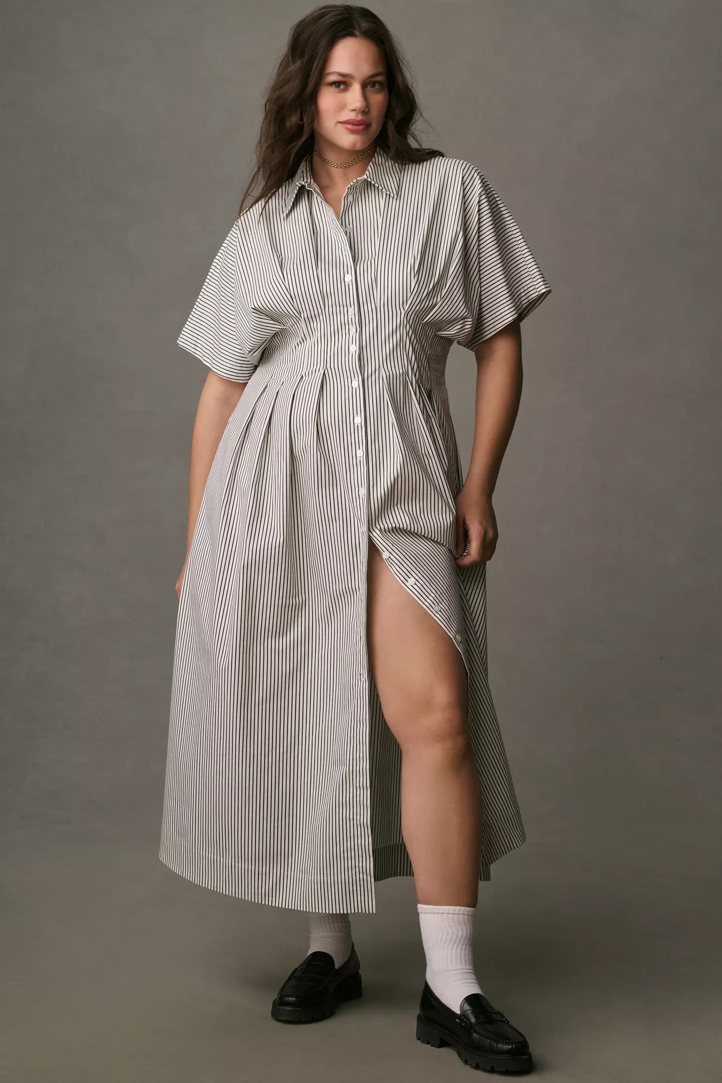Striped Shirt Dress for Women