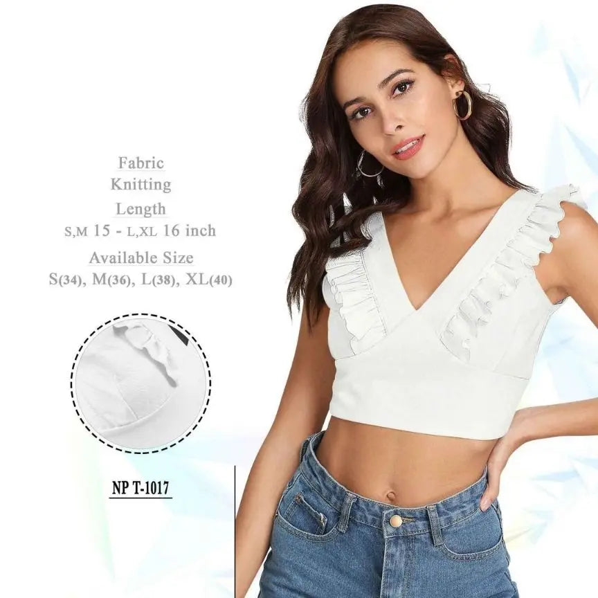 Women's Shoulder Straps Neck Sleeveless Crop top - NextBuy