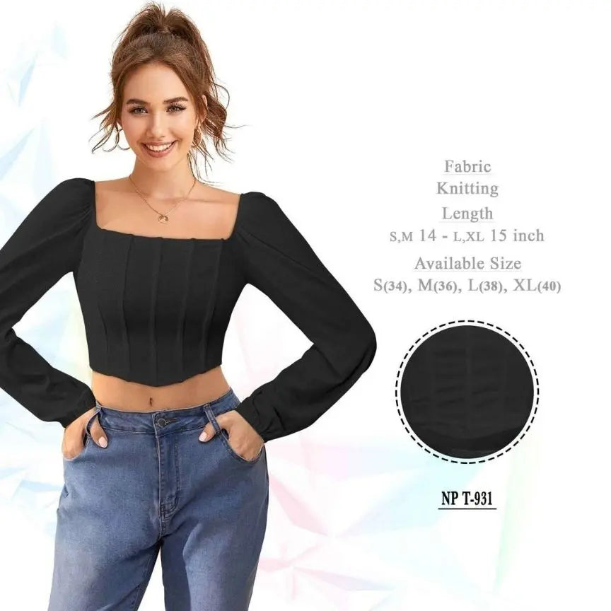 Puff Sleeve Crop Top - NextBuy