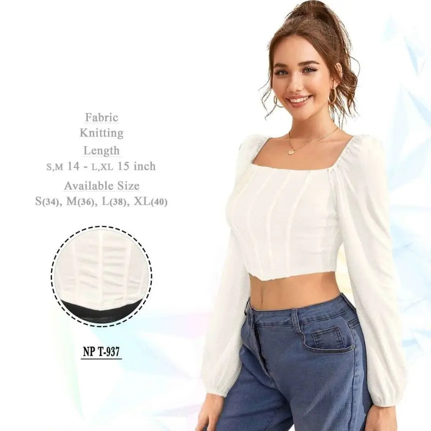Puff Sleeve Crop Top - NextBuy
