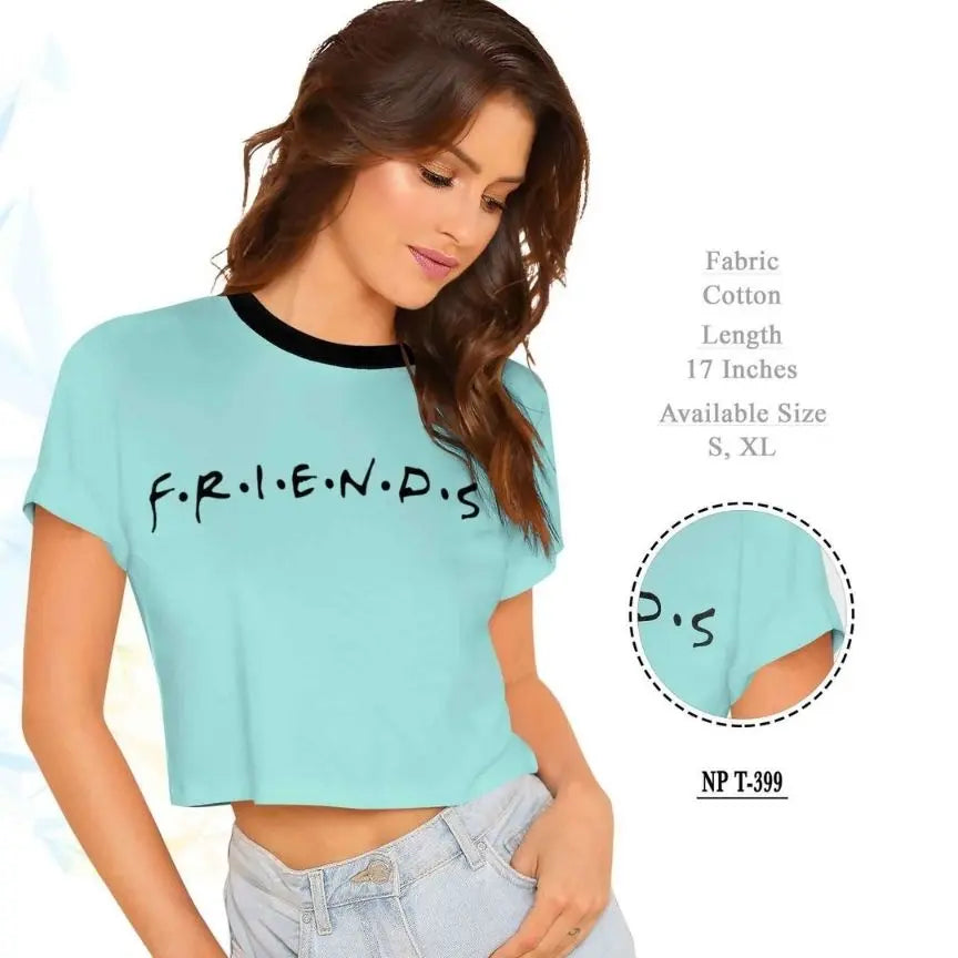 F.R.I.E.N.D.S' Yellow Cropped T-Shirt || Top for Women || Yellow t Shirt - NextBuy