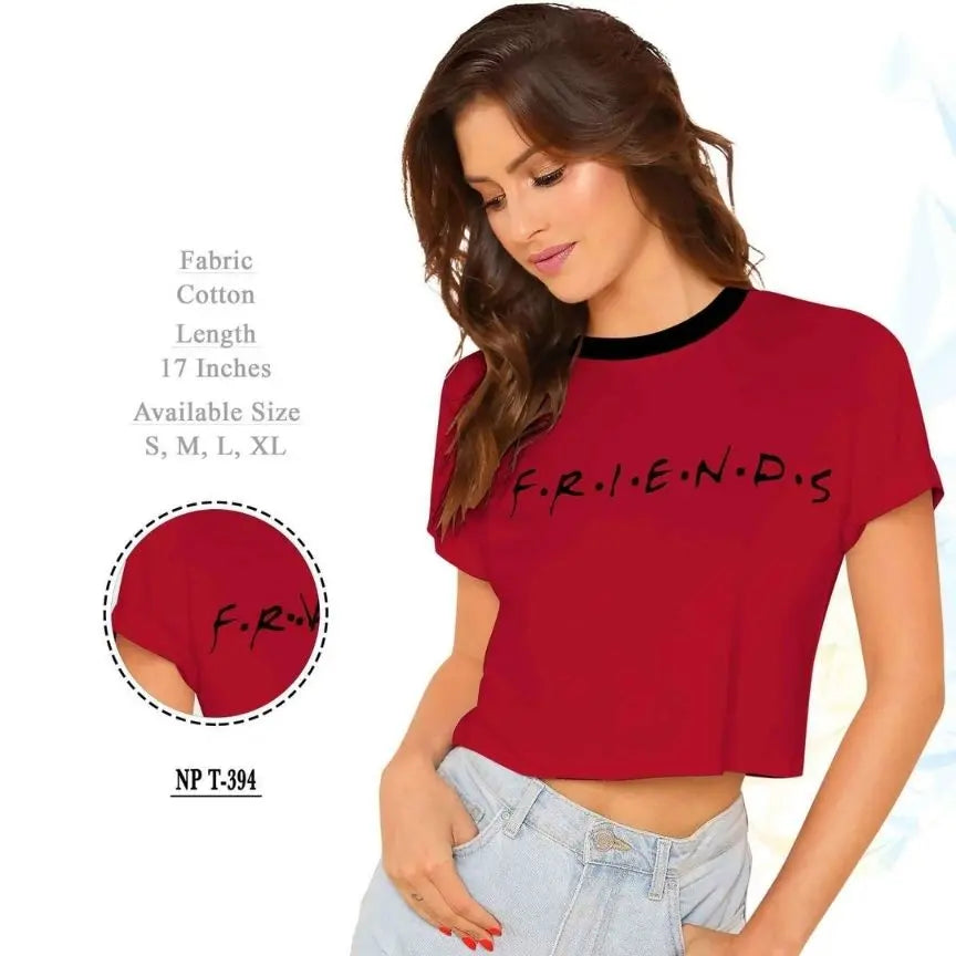F.R.I.E.N.D.S' Yellow Cropped T-Shirt || Top for Women || Yellow t Shirt - NextBuy
