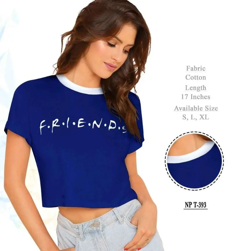 F.R.I.E.N.D.S' Yellow Cropped T-Shirt || Top for Women || Yellow t Shirt - NextBuy