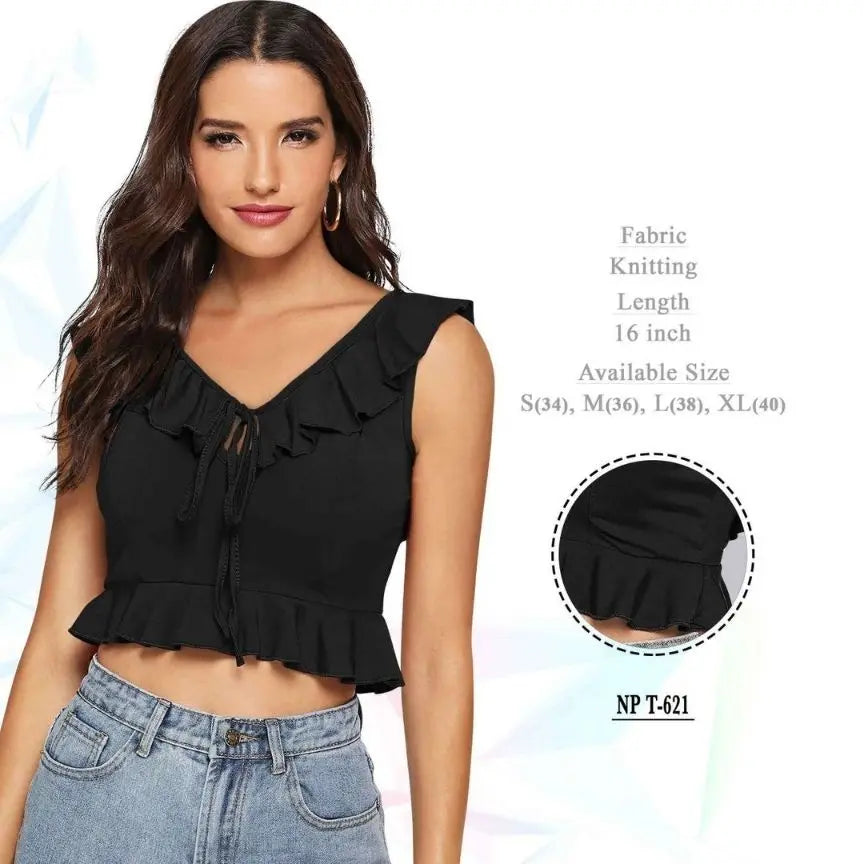 Tie Up Neck Crop Top - NextBuy