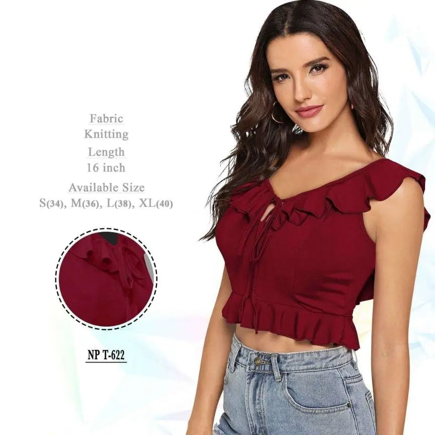 Tie Up Neck Crop Top - NextBuy