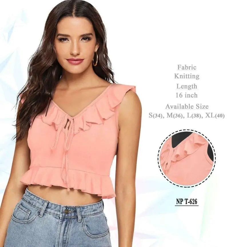 Tie Up Neck Crop Top - NextBuy