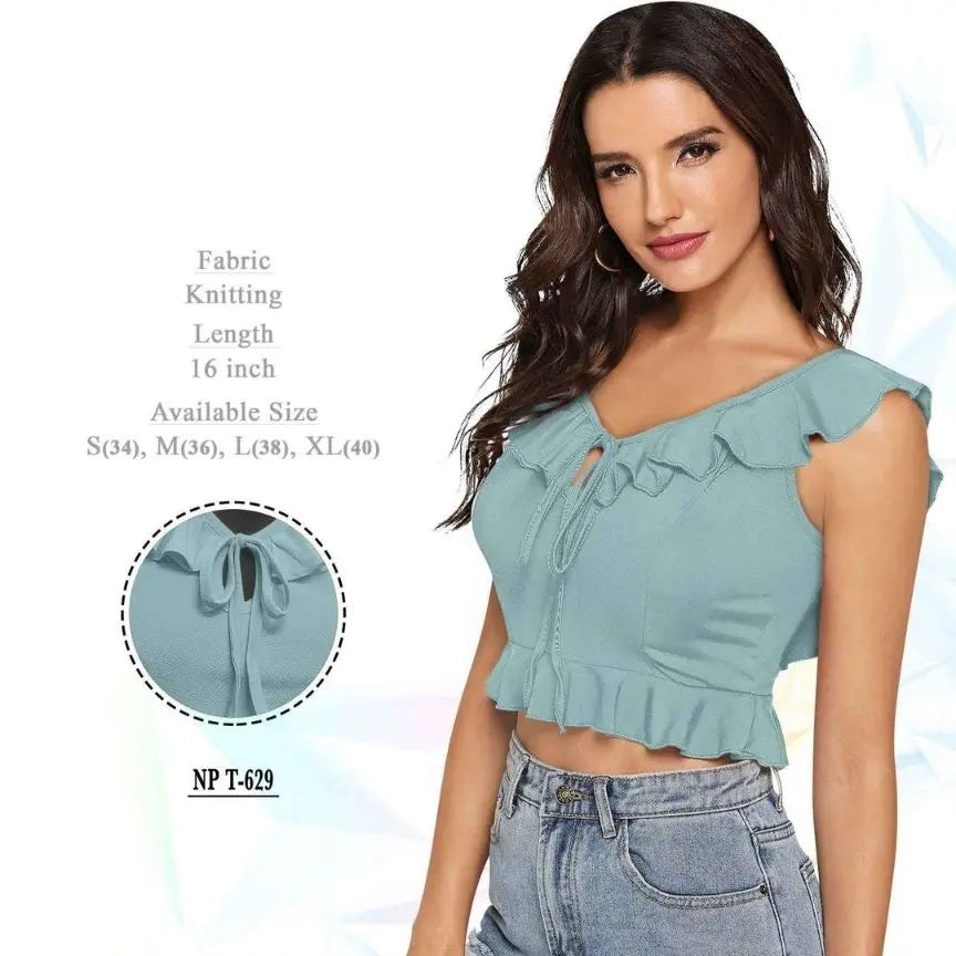 Tie Up Neck Crop Top - NextBuy