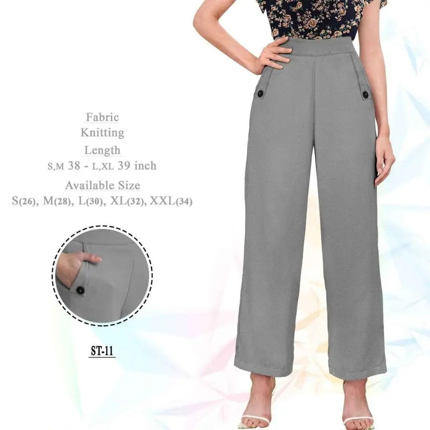 Women Relaxed Straight Leg Straight Fit Easy Wash Pleated Trousers - NextBuy
