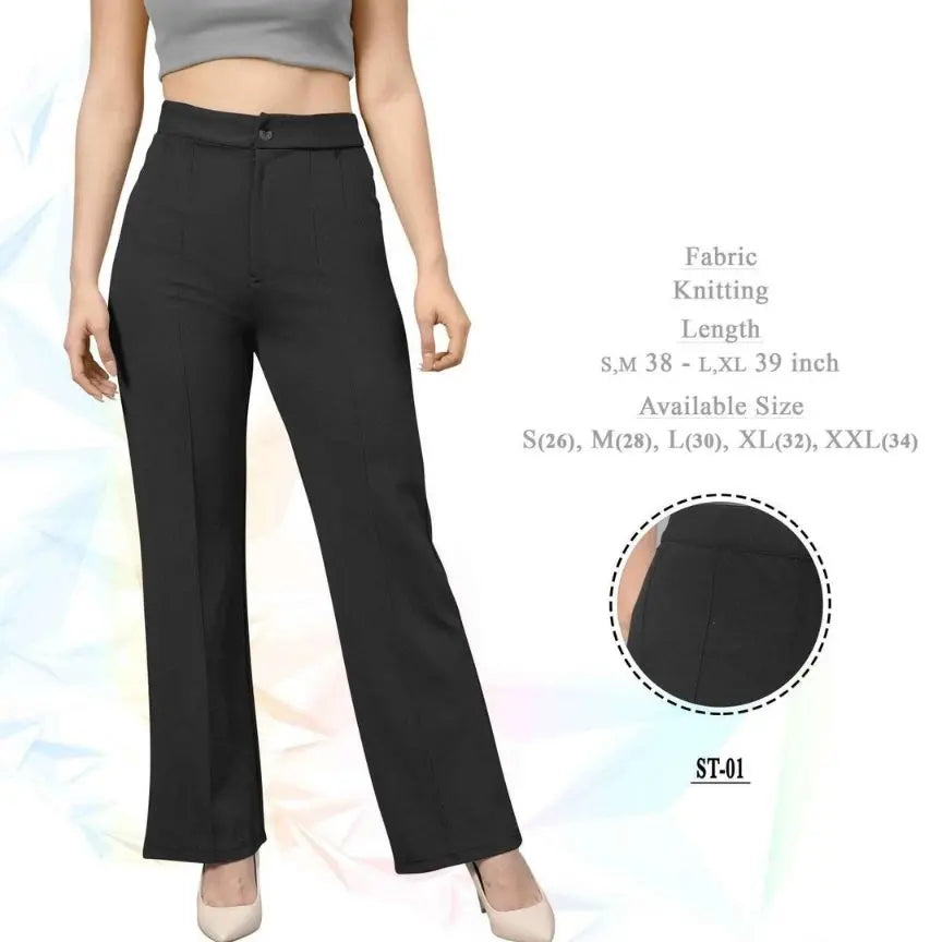 Women Relaxed Straight Leg Straight Fit Easy Wash Pleated Trousers - NextBuy
