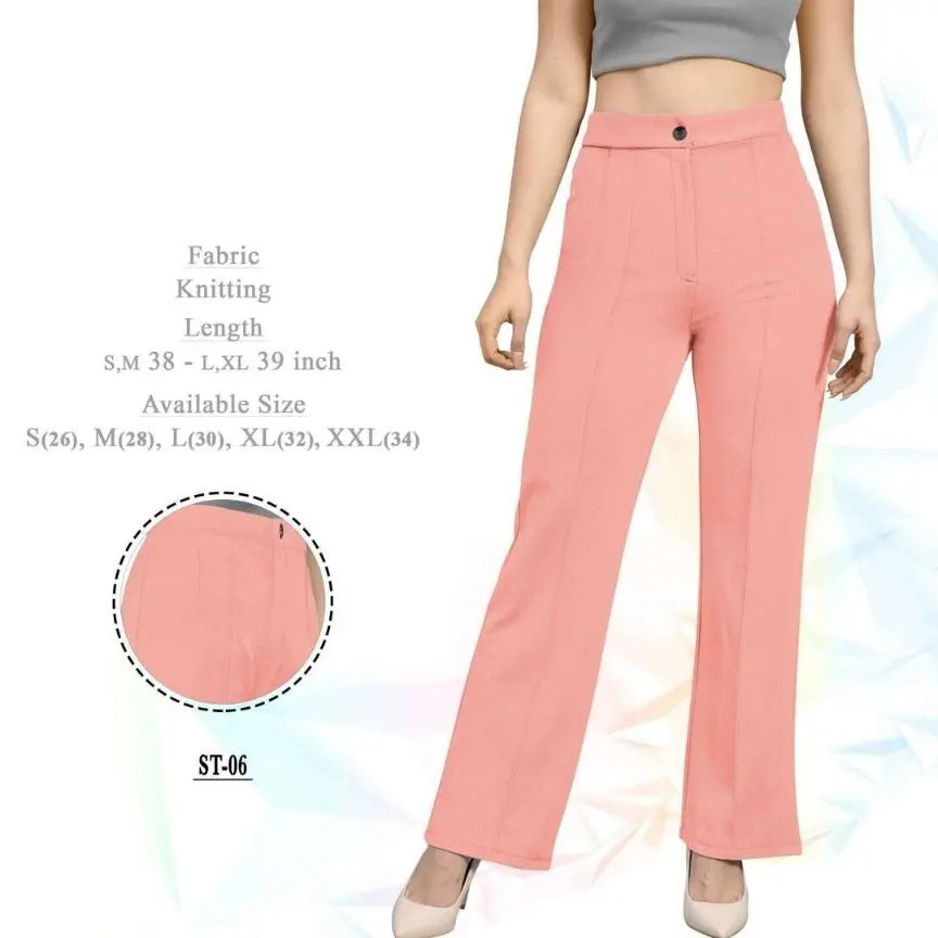 Women Relaxed Straight Leg Straight Fit Easy Wash Pleated Trousers - NextBuy