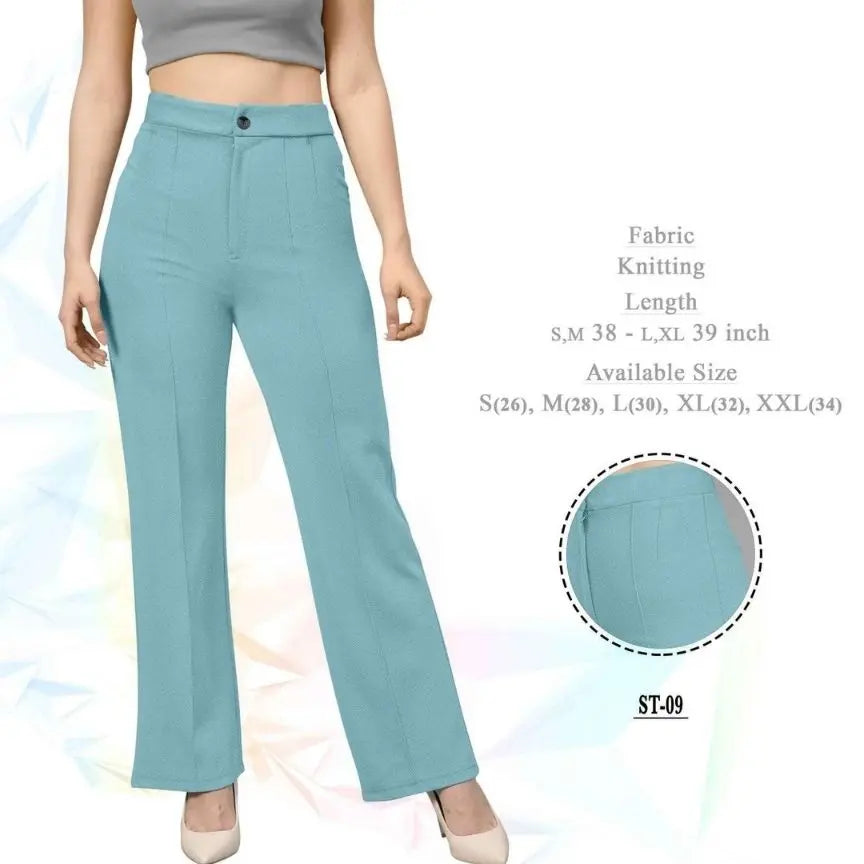 Women Relaxed Straight Leg Straight Fit Easy Wash Pleated Trousers - NextBuy