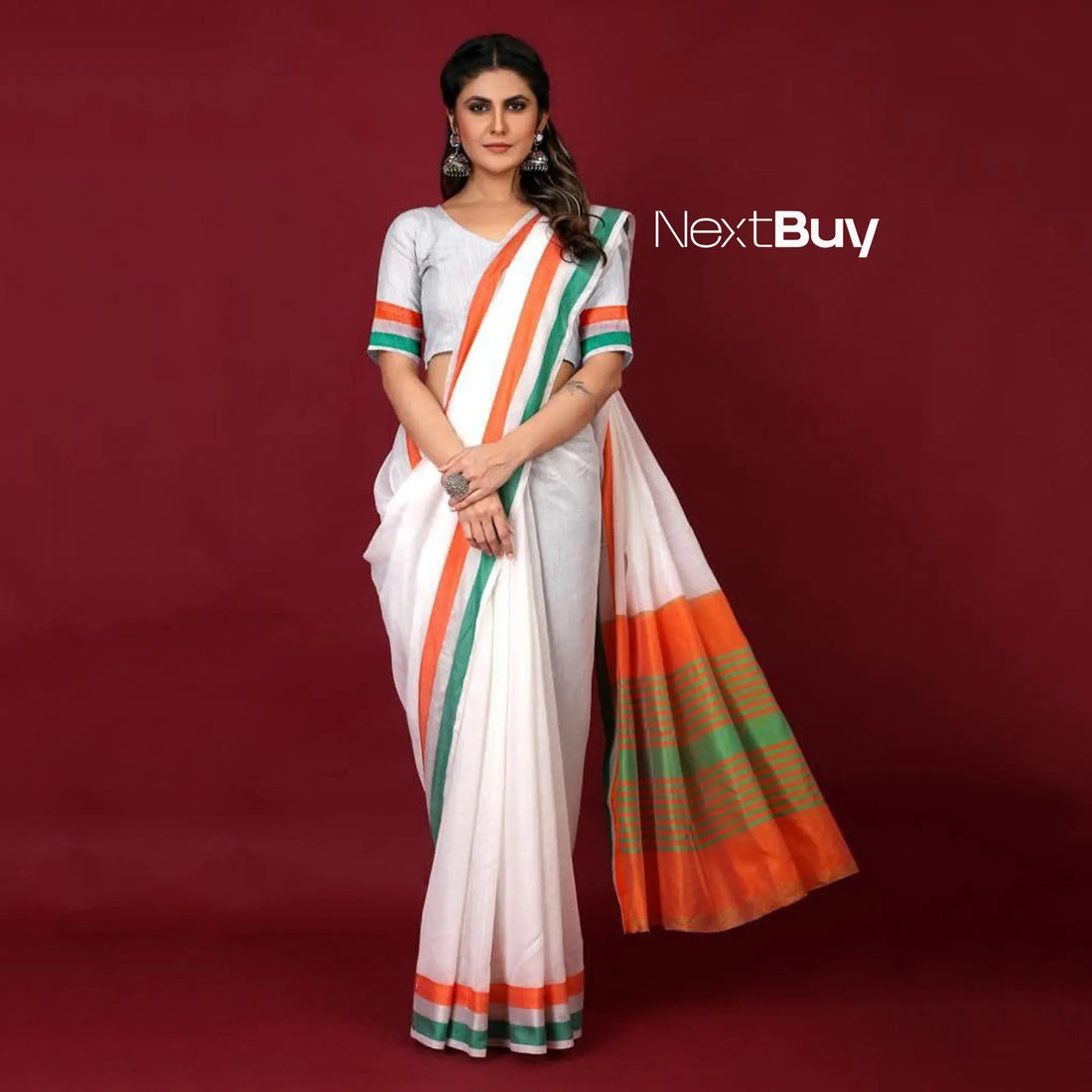 Independence Day Special: Cotton Silk Digital Printed Saree NextBuy
