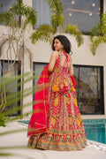 Bridal Anarkali Gown with Digital Print & Organza Dupatta – Fully Stitched