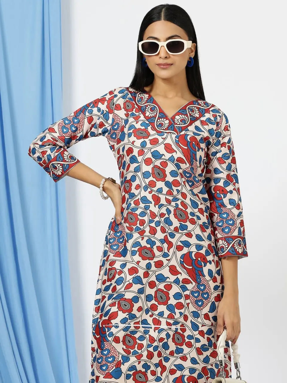 Women Floral Printed Regular Kurti with Trousers - NextBuy