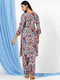 Women Floral Printed Regular Kurti with Trousers - NextBuy