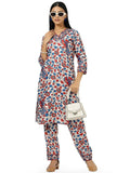 Women Floral Printed Regular Kurti with Trousers - NextBuy
