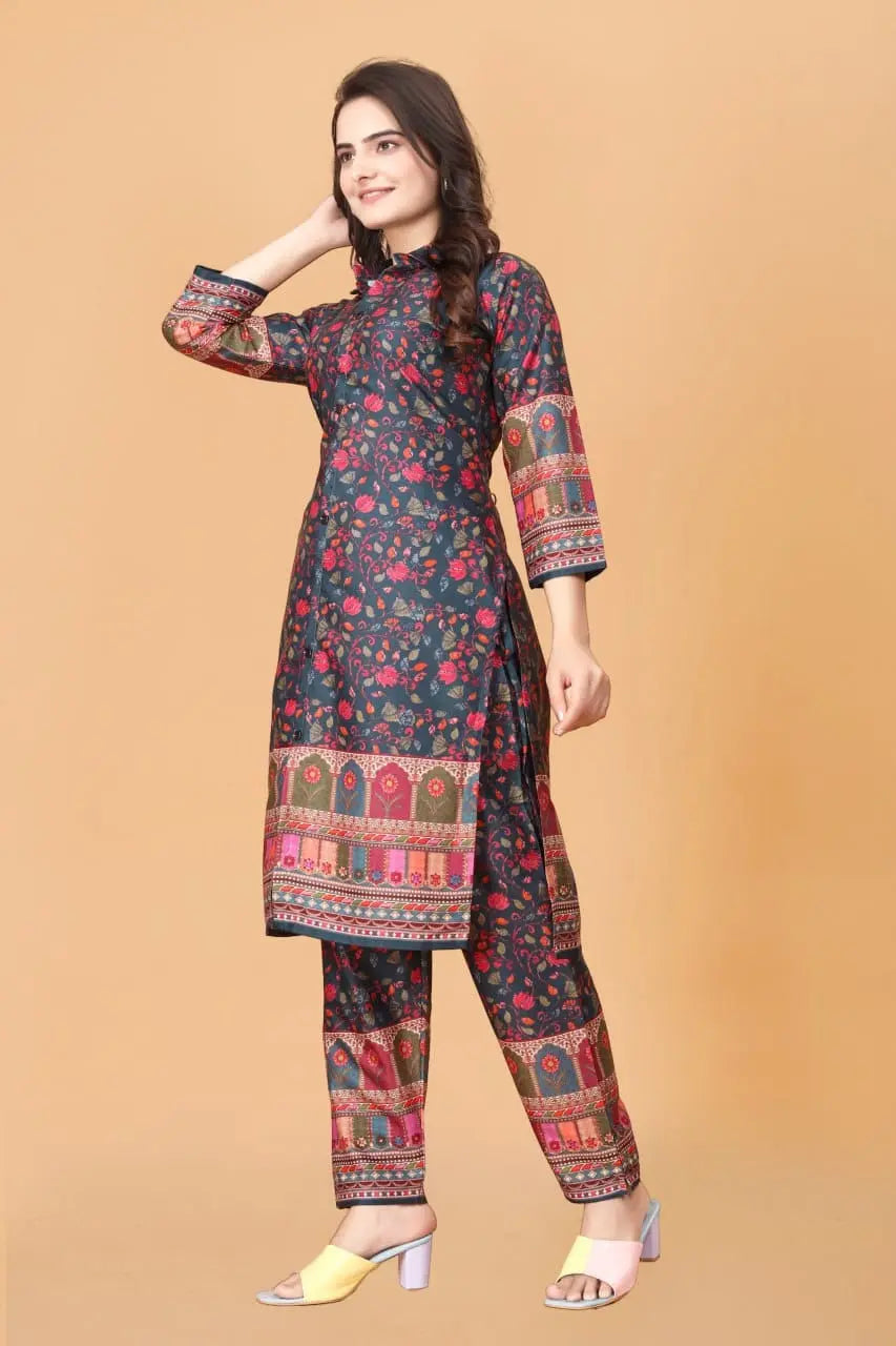 Women Floral Print Kurta & Pants Co-Ord Set - NextBuy