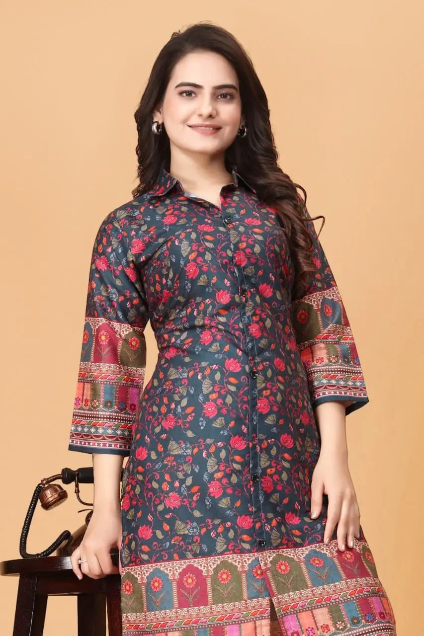 Women Floral Print Kurta & Pants Co-Ord Set - NextBuy