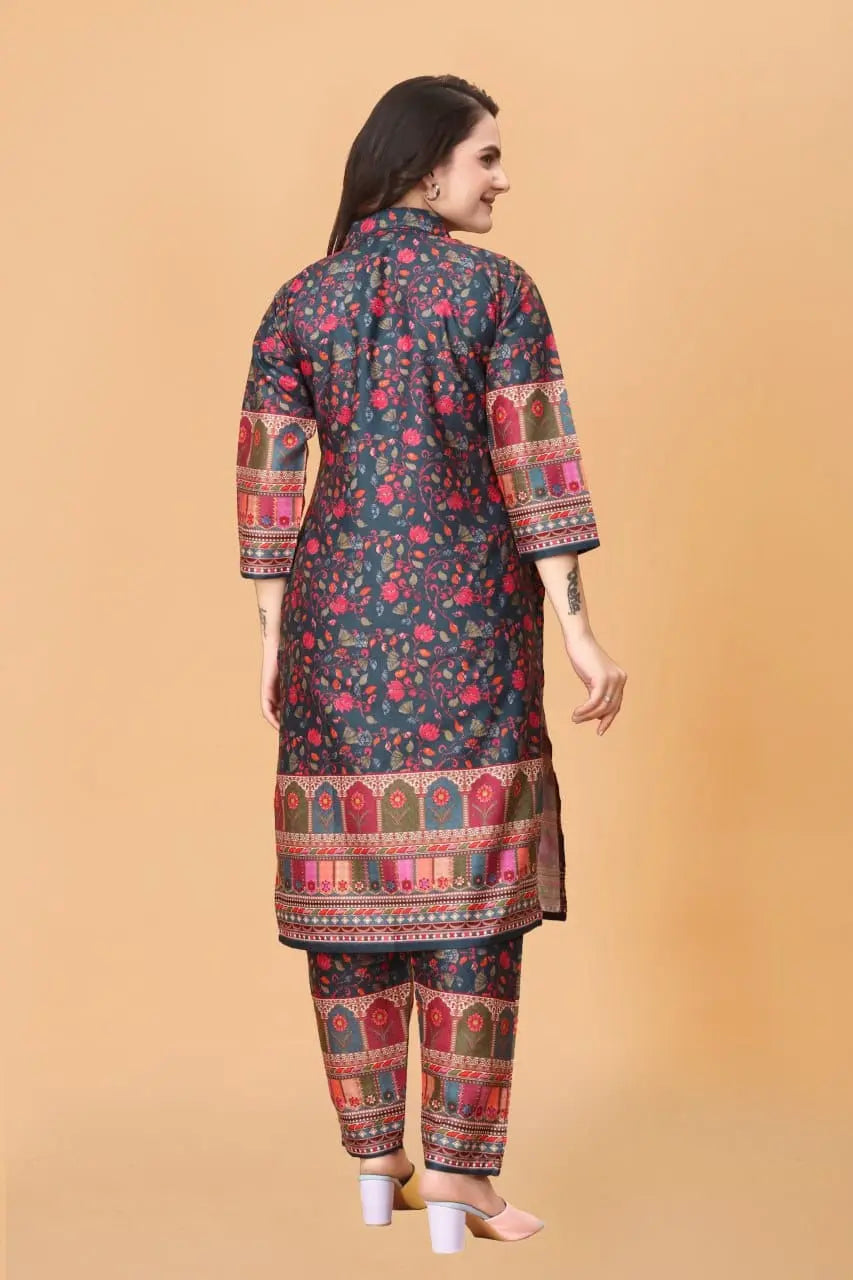 Women Floral Print Kurta & Pants Co-Ord Set - NextBuy