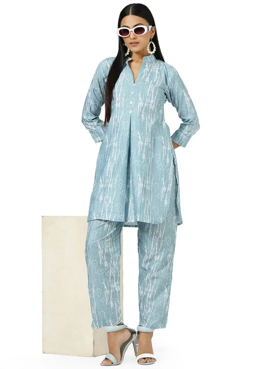 Designer Printed Tunic With Trouser Co-Ords - NextBuy