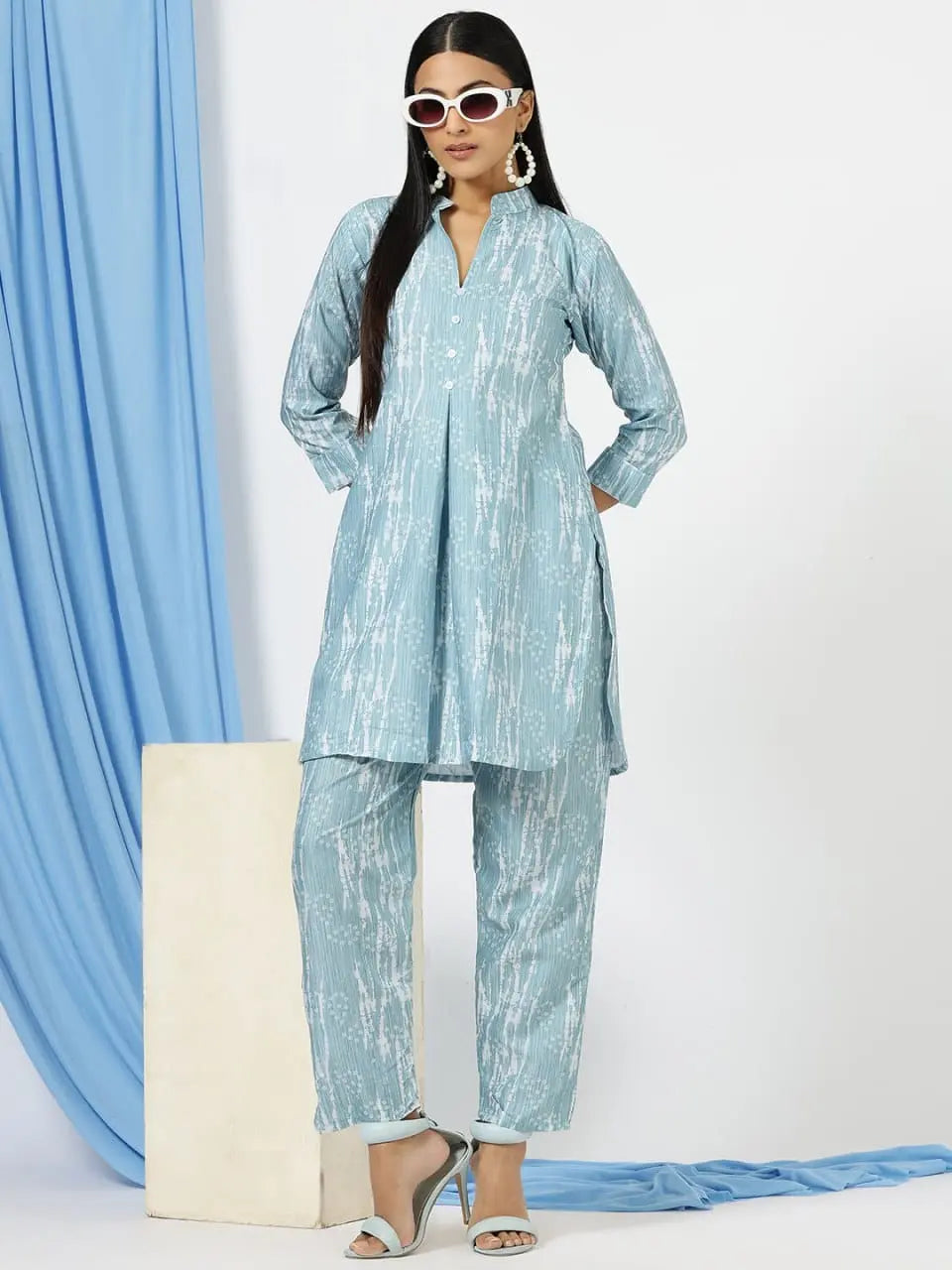 Designer Printed Tunic With Trouser Co-Ords - NextBuy