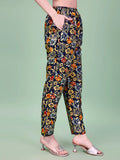 Floral Printed Cotton Rayon Black Colored Shirt Styled Co-Ords Set - NextBuy