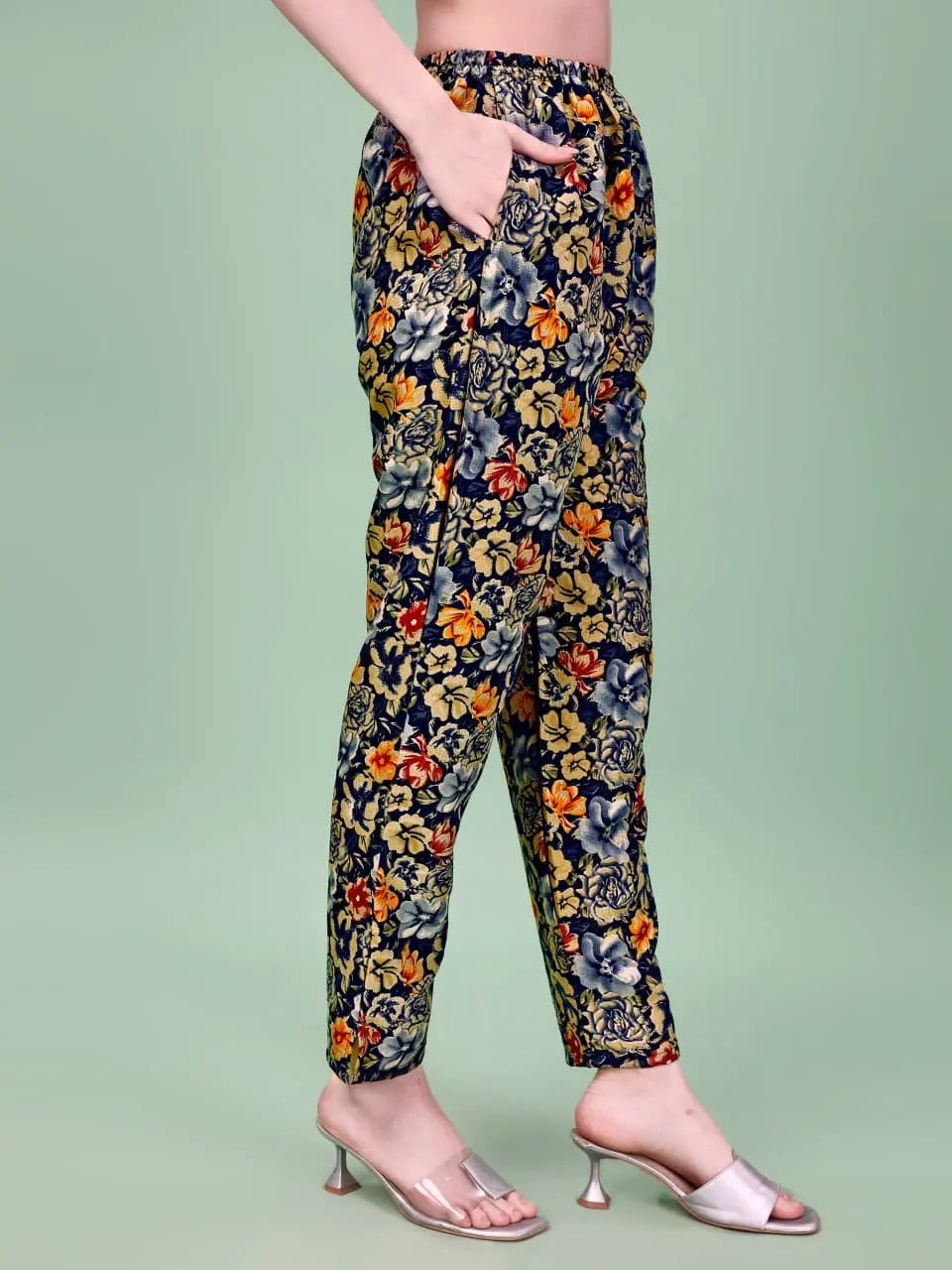 Floral Printed Cotton Rayon Black Colored Shirt Styled Co-Ords Set - NextBuy