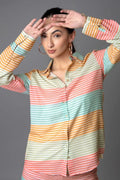 Printed Cotton Rayon Multicolor Colored Shirted style Co-Ords Set - NextBuy
