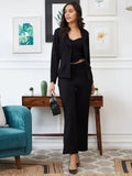 Square Women's Lycra Solid Three Piece Outfits Blazer Co-Ord Set Women Outdoor Wear Maxi Dress Crop top Party Dress Stylish Latest Dresses - NextBuy