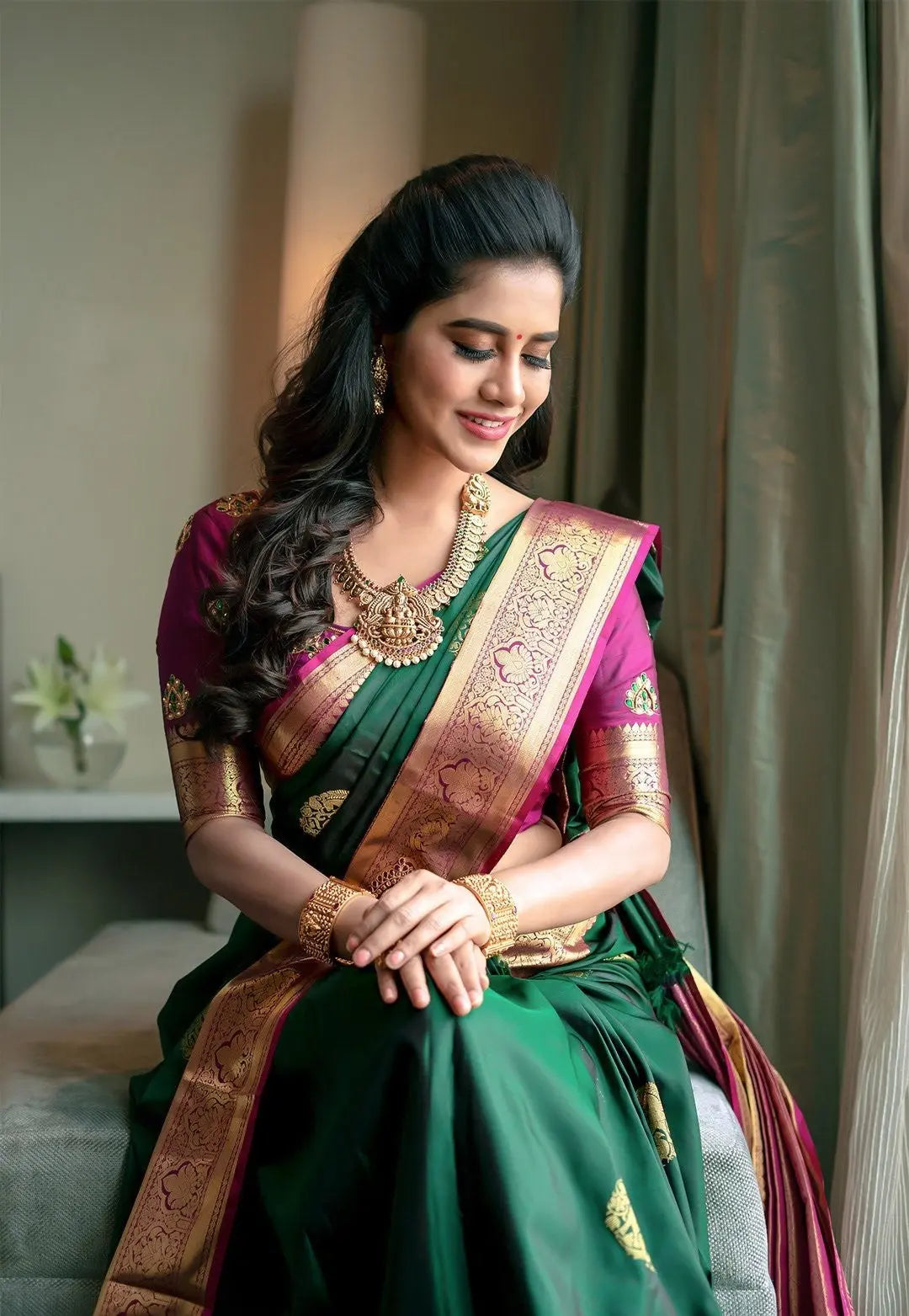 SOFT LICHI SILK SAREE - NextBuy