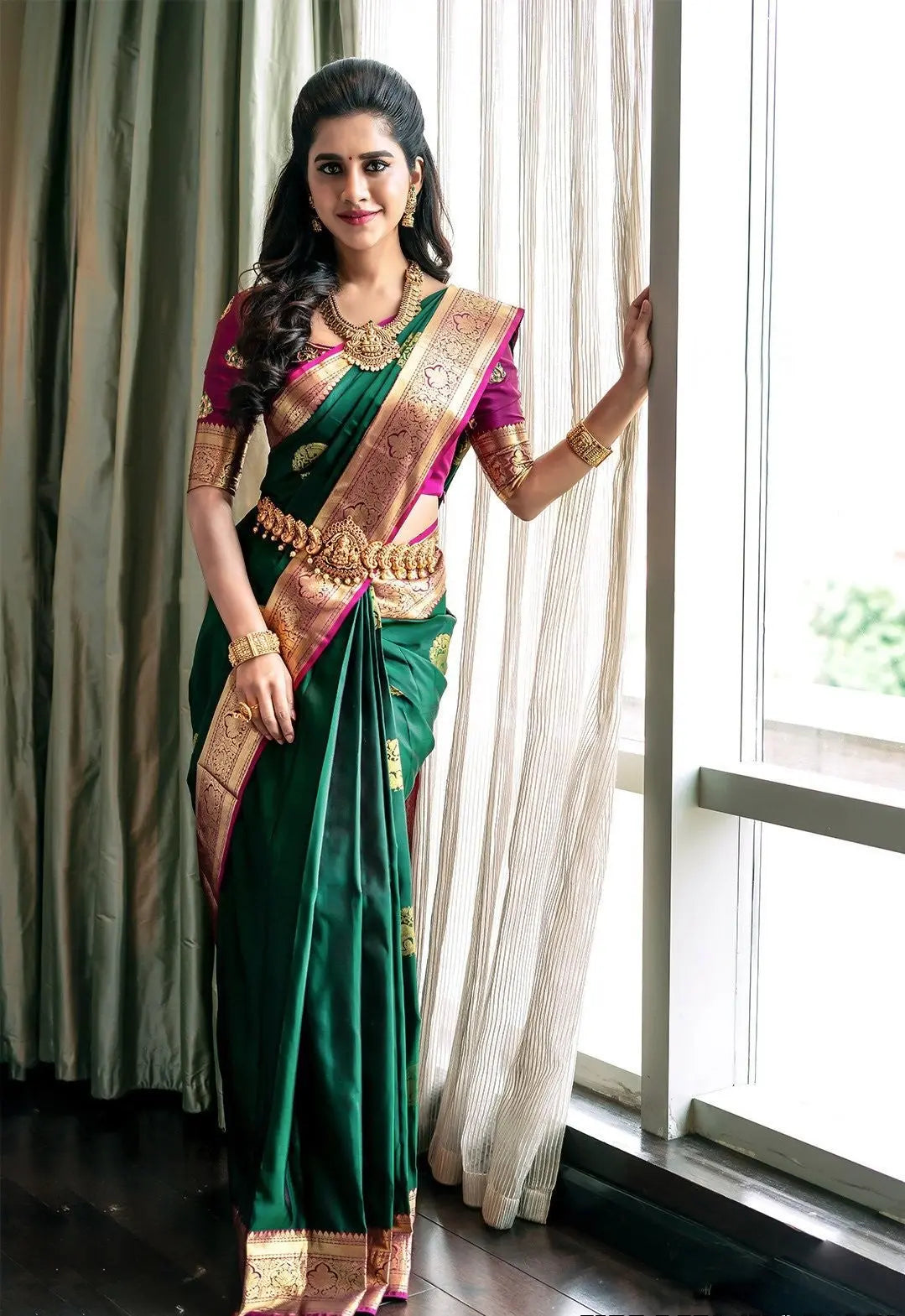 SOFT LICHI SILK SAREE - NextBuy
