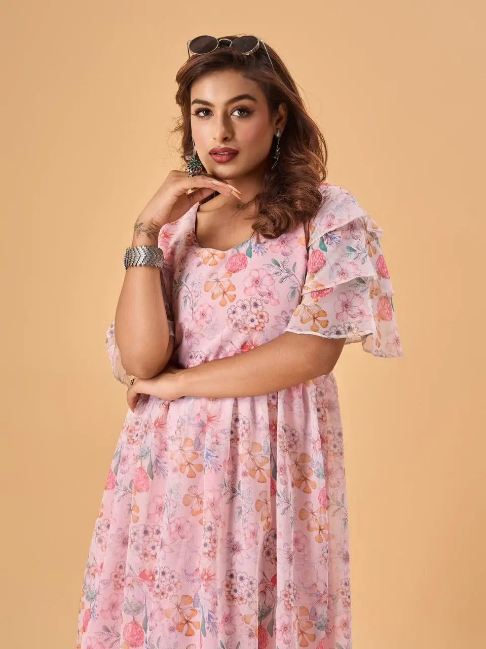 New Launching Glamourus Printed Kurti With floral print It captures the essence of the outfit beautifully. - NextBuy