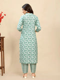 Cotton Floral Block Printed Kurti Pair - NextBuy
