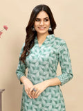Cotton Floral Block Printed Kurti Pair - NextBuy