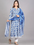 Floral Printed Regular Kurta With Trousers & Dupatta - NextBuy