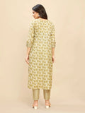 Women Leaf Print Straight Kurta & Pants - NextBuy