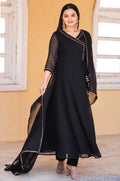 Foil Printed Angrakha Kurta With Handmade Latkan And Dupatta - NextBuy