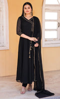 Foil Printed Angrakha Kurta With Handmade Latkan And Dupatta - NextBuy