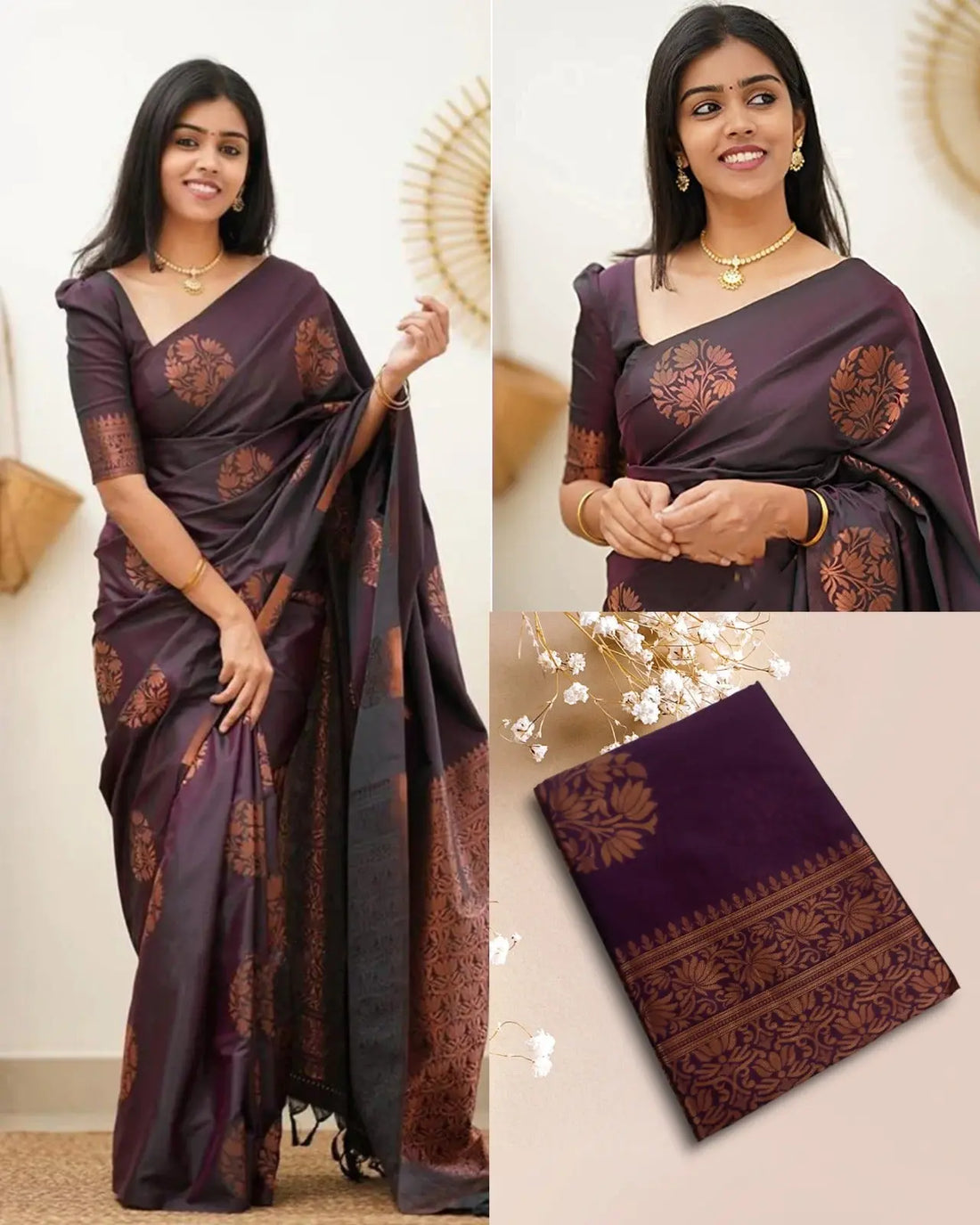 FABRIC : SOFT LICHI SILK SAREE - NextBuy