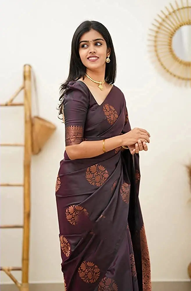 FABRIC : SOFT LICHI SILK SAREE - NextBuy