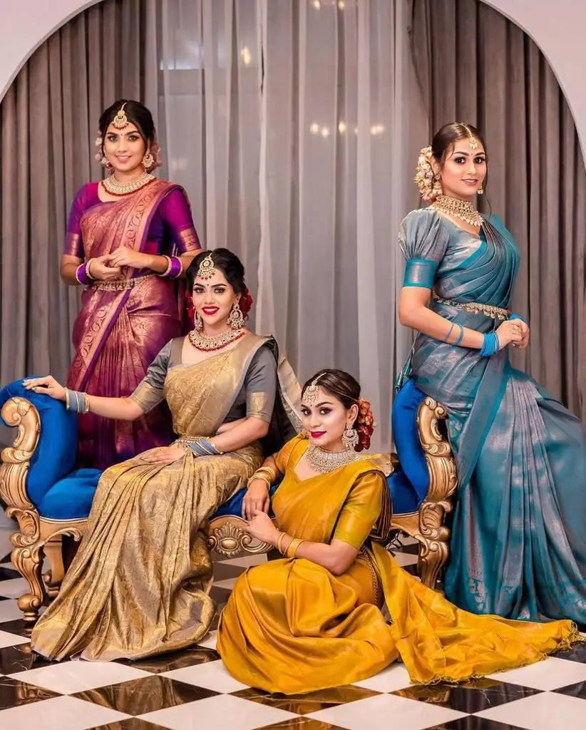 SOFT LICHI SILK SAREE WITH BLOUSE - NextBuy