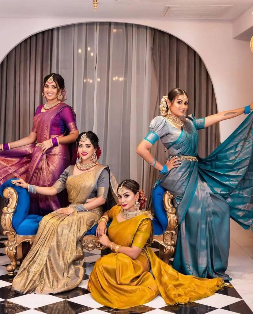 SOFT LICHI SILK SAREE WITH BLOUSE - NextBuy