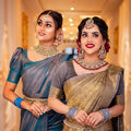 SOFT LICHI SILK SAREE WITH BLOUSE - NextBuy