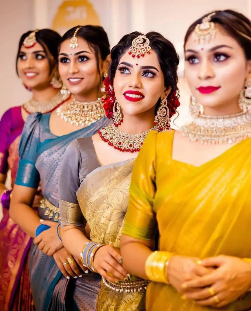 SOFT LICHI SILK SAREE WITH BLOUSE - NextBuy