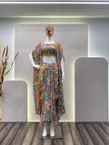 DESIGNER FANCY WESTERN STYLE CREAP SILK PRINTED AND COIN LACE WORK KOTI, BLOUSE WITH WESTERN BOTTOM - NextBuy