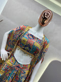 DESIGNER FANCY WESTERN STYLE CREAP SILK PRINTED AND COIN LACE WORK KOTI, BLOUSE WITH WESTERN BOTTOM - NextBuy