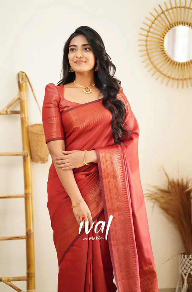 PURE BANARASI COPPER ZARI WEAVING SAREE - NextBuy
