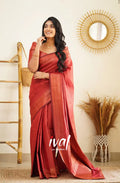 PURE BANARASI COPPER ZARI WEAVING SAREE - NextBuy