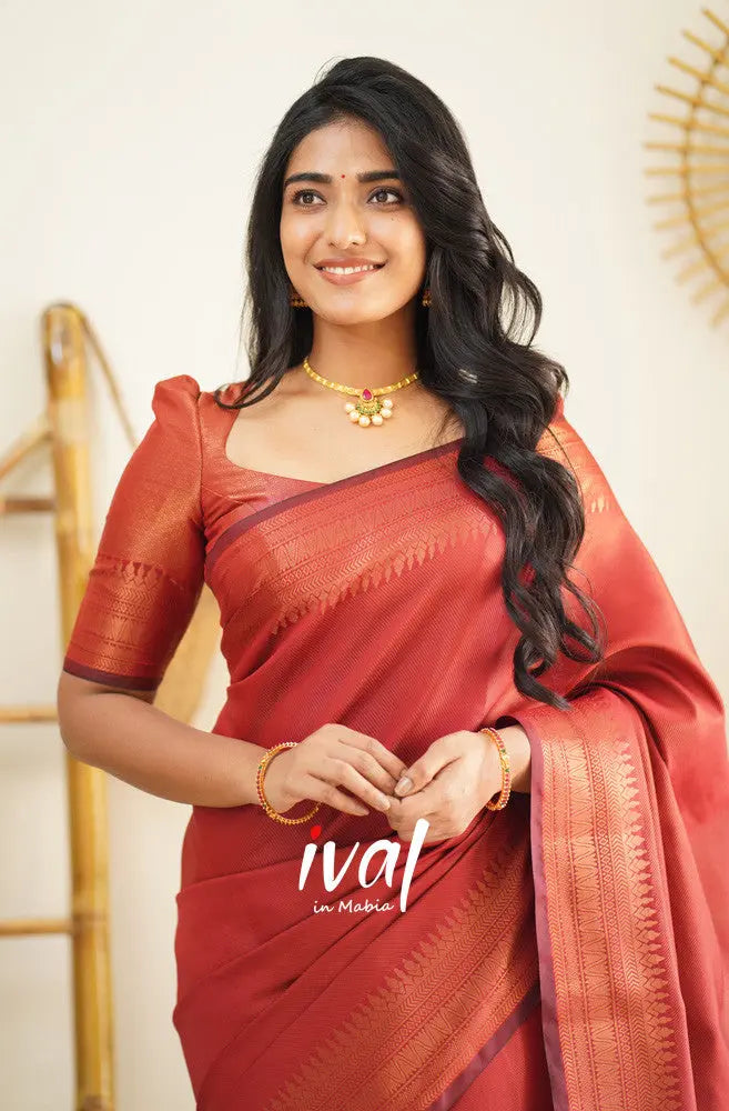 PURE BANARASI COPPER ZARI WEAVING SAREE - NextBuy
